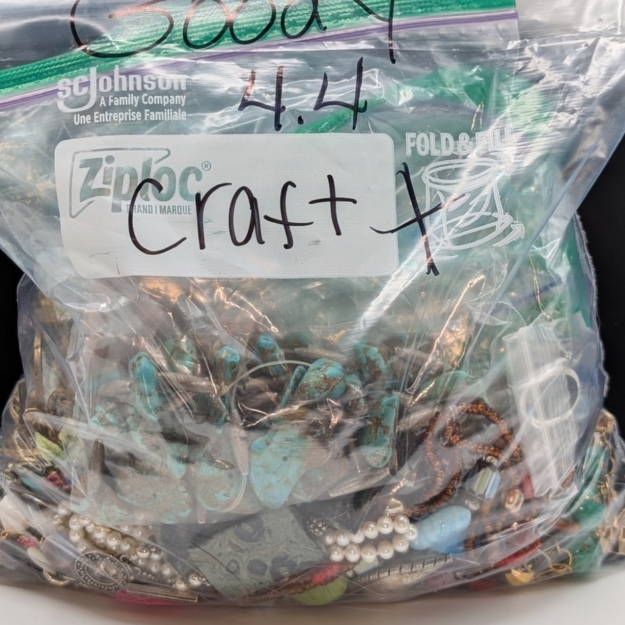 Jewelry Lot Goody Repurpose Bag Over 4 Pounds Beads 150$
